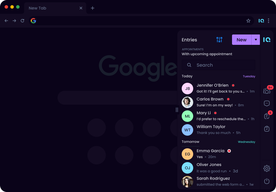 Chrome extension screenshot